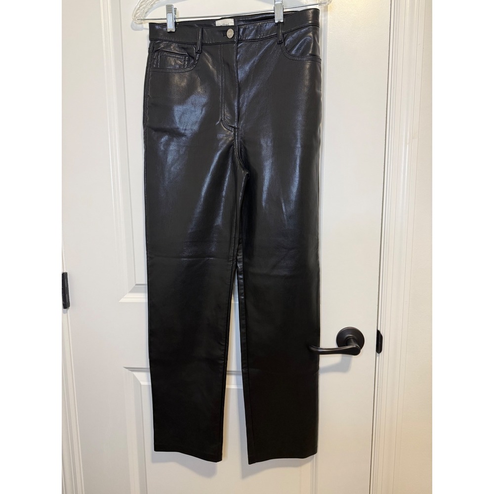 Wilfred Melina Pants Women Size 6 Black Excellent Vegan Leather High Waist